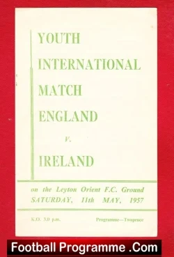 England v Ireland 1957 – Youth International at Leyton Orient