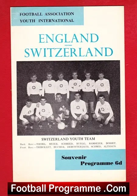 England v Switzerland 1962 – Youth International at Coventry