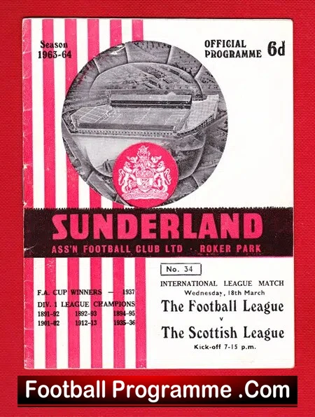 Football League v Scotland League 1964 – Friendly at Sunderland