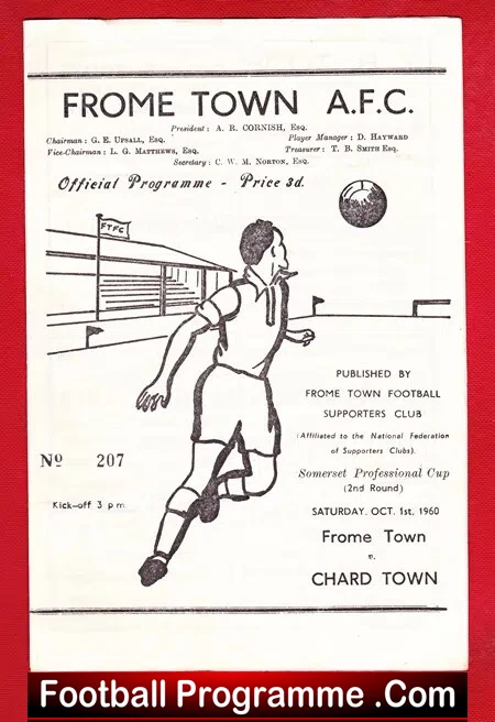 Frome Town v Chard Town 1960 – Somerset Professional Cup