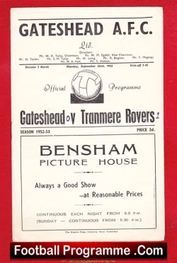 Gateshead v Tranmere Rovers 1952