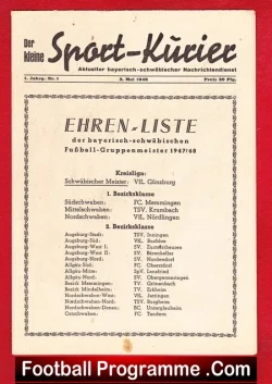 Germany Football Sport Magazine German Programme 1948 - 1 - football memorabilia