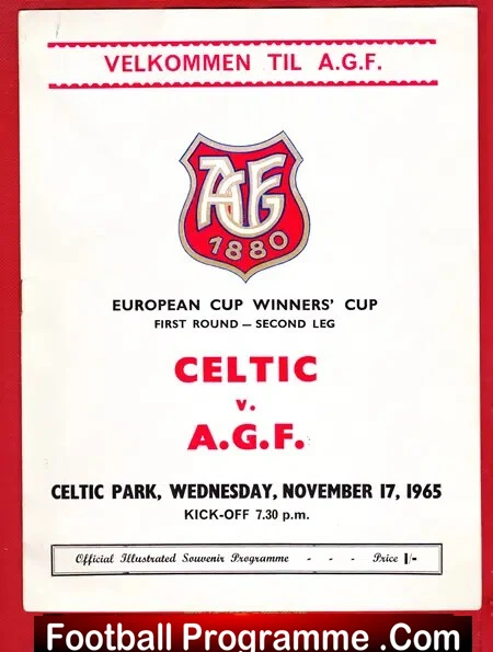 Glasgow Celtic v AGF 1965 - European Cup Winners Cup