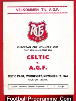 Glasgow Celtic v AGF 1965 - European Cup Winners Cup - football programme
