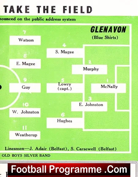 Glenavon v Colraine 1965 - Irish Cup Final in Belfast Ireland