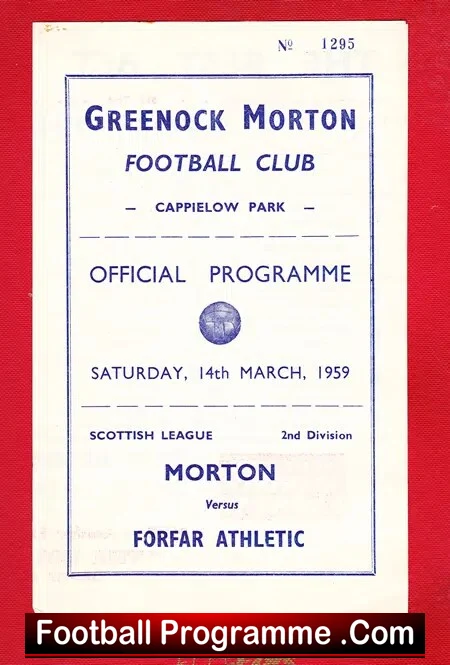 Greenock Morton v Forfar Athletic 1959