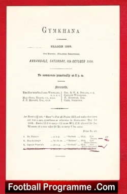 Gymkhana Ponies Horse Racing Pony at Annandale 1898 - sport programme