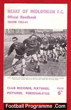 Heart Of Midlothian Hearts Football Handbook 1963 - 1964 - football memorabilia