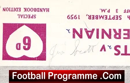 Heart Of Midlothian v Hibernian Hibs 1959 Multi Signed Autograph