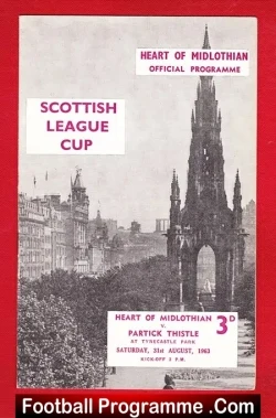 Heart Of Midlothian v Partick Thistle 1963 - Scottish League Cup - football programme