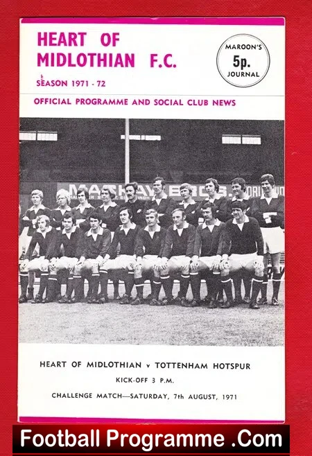Heart Of Midlothian v Tottenham 1971 – Friendly Match