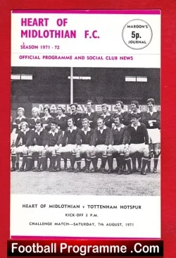 Heart Of Midlothian v Tottenham 1971 – Friendly Match