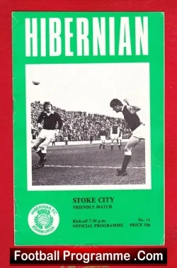 Hibernian Hibs v Stoke City 1976 - Friendly Match - football programme