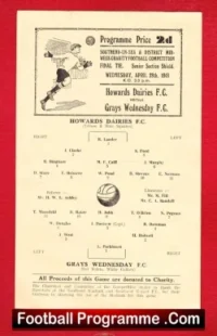 Howards Dairies v Grays Wednesday 1948 – Southend On Sea Final