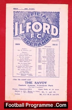 Ilford v Leytonstone 1935 – 1930’s Friendly Match