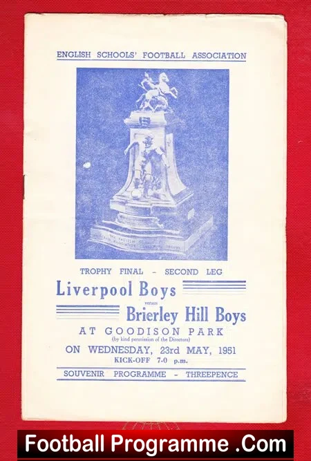 Liverpool Boys v Brierley Hill Boys 1951 – Goodison Park Everton