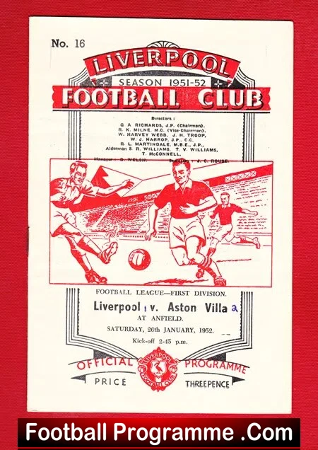Liverpool v Aston Villa 1952