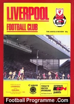 Liverpool v Chelsea 1985 - football programme