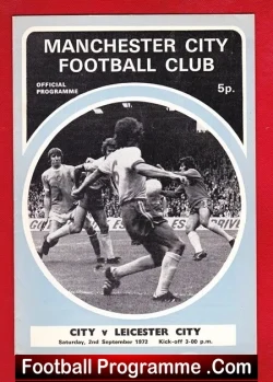Manchester City v Leicester City 1972 - football programme