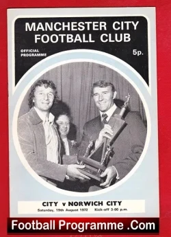 Manchester City v Norwich City 1972