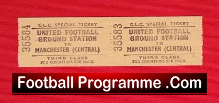 Manchester United Football Ground Train Ticket Match Day 1930s