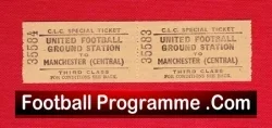 Manchester United Football Ground Train Ticket Match Day 1930s