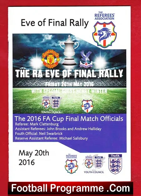 Manchester United v Crystal Palace 2016 – Eve Cup Final Signed