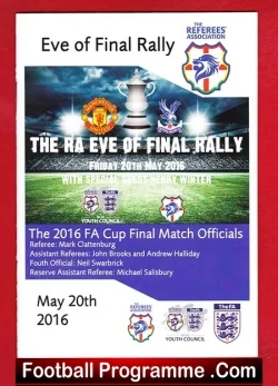 Manchester United v Crystal Palace 2016 - Eve Cup Final Signed - football programme