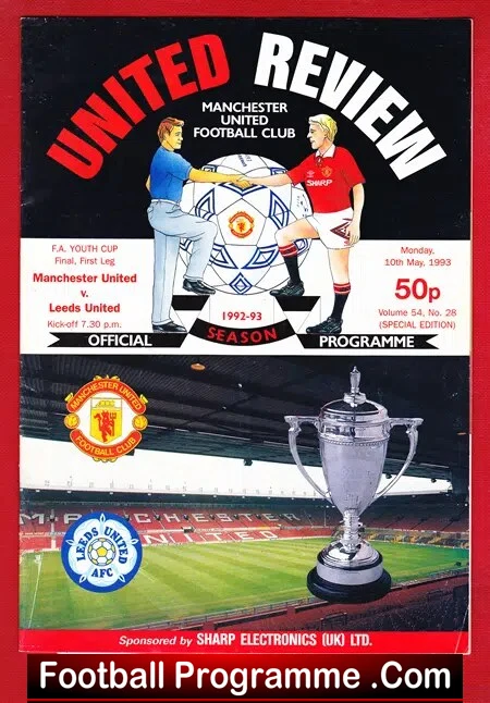 Manchester United v Leeds United 1993 – FA Youth Cup Final + Ticket