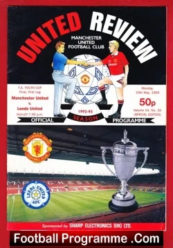 Manchester United v Leeds United 1993 – FA Youth Cup Final + Ticket