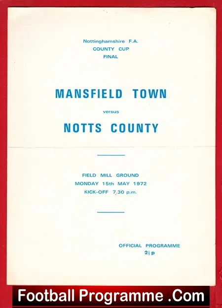 Mansfield Town v Notts County 1972 – Notts County Cup Final