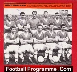 Middlesbrough Football Club Multi Signed Team Picture 1950s - football memorabilia