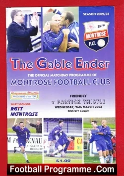 Montrose v Partick Thistle 2003 - Friendly Match - football programme