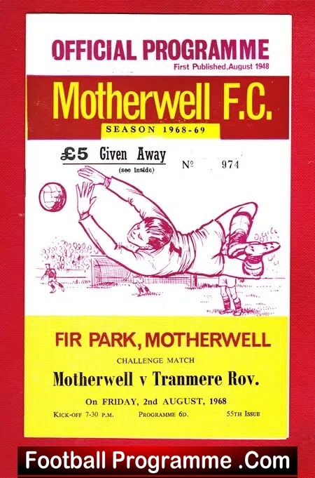 Motherwell v Tranmere Rovers 1968 – Scotland Friendly Match