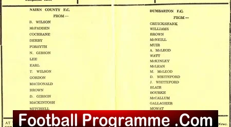 Nairn County v Dumbarton 1977 - Scotland