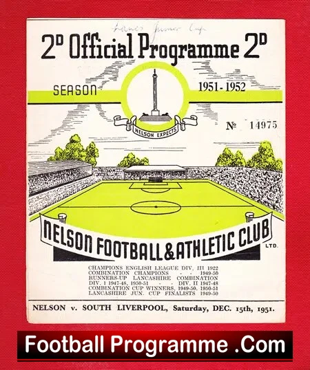 Nelson v South Liverpool 1951 – Lancashire Junior Cup