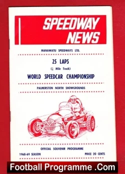 New Zealand World Speedcar Championship 1968 - Palmerston NZ - stock car racing programme