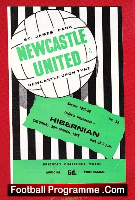 Newcastle United v Hibernian Hibs 1968 – Challenge Match