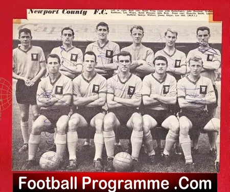 Newport County Football Club Multi Signed Team Picture 1960s