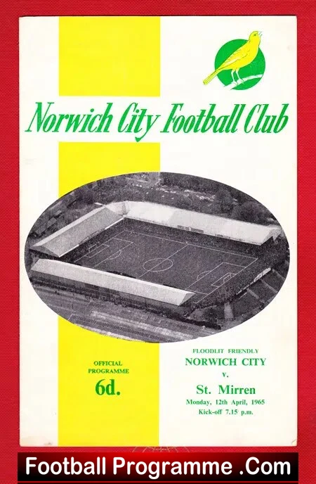 Norwich City v St Mirren 1965 – Friendly Match