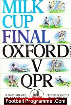 Oxford United v QPR 1986 - League Cup Final - football programme