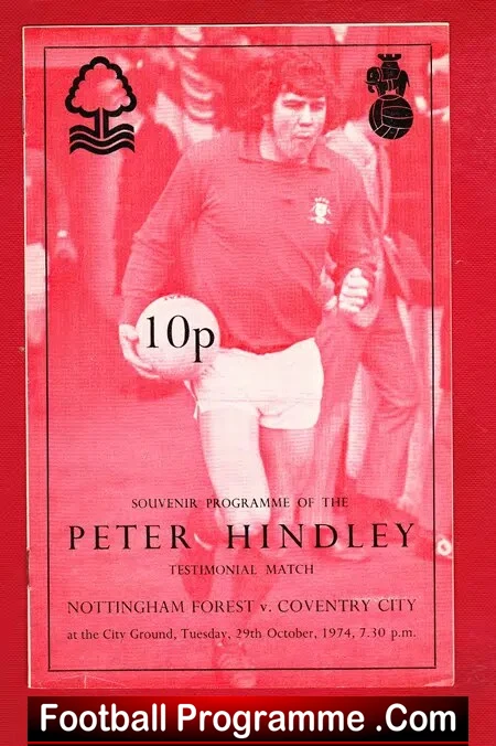 Peter Hindley Testimonial Benefit Game Nottingham Forest 1974