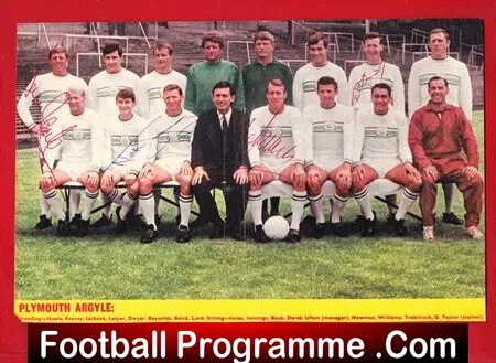 Plymouth Argyle Multi Signed Team Squad Picture 1960s