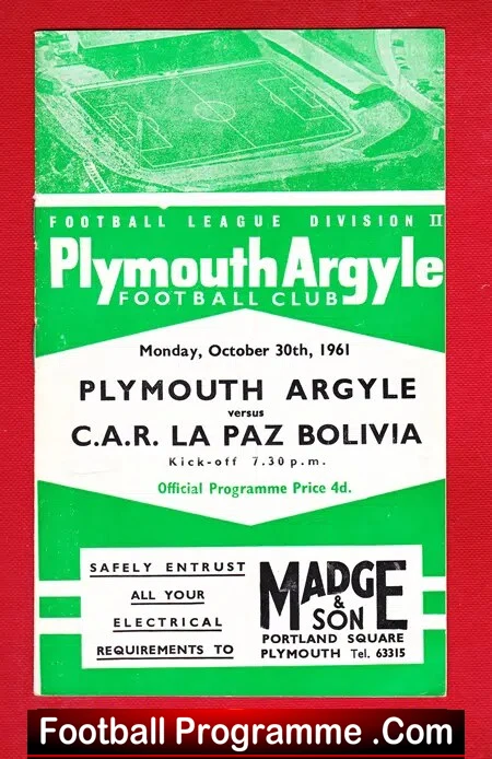 Plymouth Argyle v Car La Paz Bolivia 1961