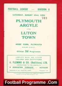 Plymouth Argyle v Luton Town 1952
