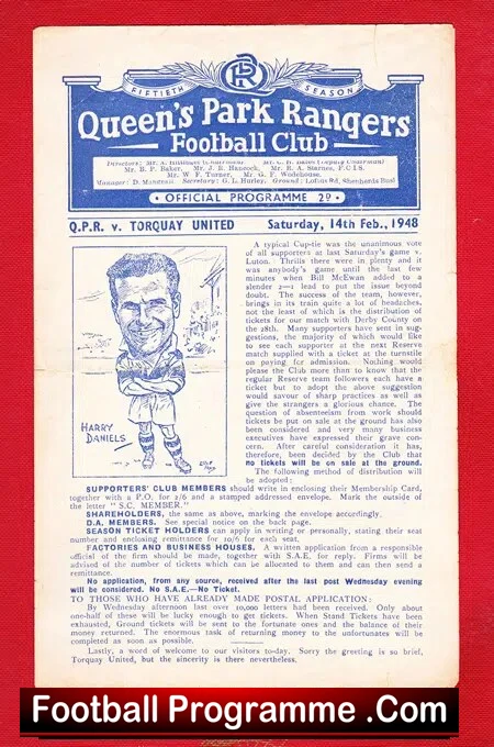 Queens Park Rangers v Torquay United 1948