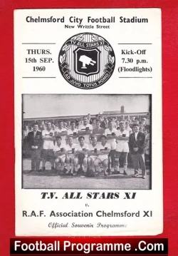 RAF Royal Air Force v TV All Stars 1960 – at Chelmsford City