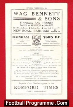Rainham Town v Berkhamsted Town 1957 – Reserves Match