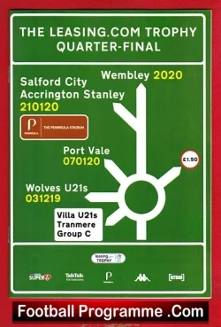 Salford City v Accrington Stanley 2020 - Plus Wolves + Port Vale - football programme