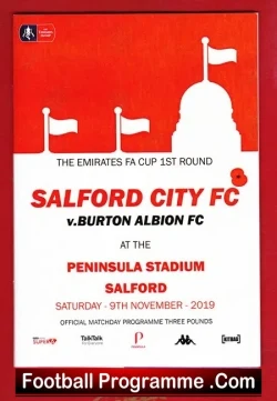 Salford City v Burton Albion 2019 - football programme